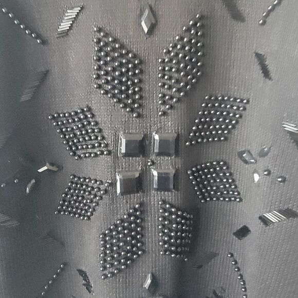 Victoria Jones women's beaded Mock Neck Tunic sweater size L long sleeve - Picture 6 of 7